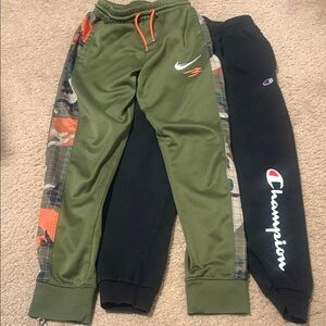Champion and Nike Kids' Olive and Black Joggers Set